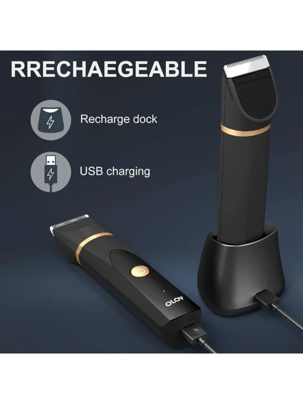 Electric Body Hair Trimmer for Men & Women - Waterproof Wet/Dry Groomer, USB